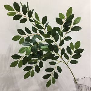 تصميم جديد عالي الجودة لأوراق شجرة العصافير الخضراء الاصطناعية، فروع أوراق البانيان الفرنسي الطويلة لتزيين المنزل وحفلات الزفاف - Product Image 2