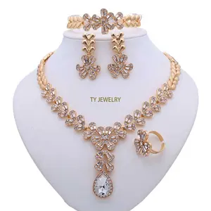 TY0072 Good price alloy luxury jewellery high quality 4 pcs for jewelry set plated 18k gold 4 piece jewelry set for women