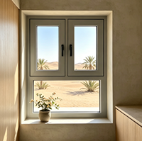 Ventana Abatible y Giratoria de Aluminio de Alta Resistencia con Doble Vidrio Low-E Impermeable para Proyectos Comerciales