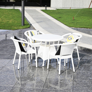De balcón de plástico se jardín al aire libre muebles redondos <span class=keywords><strong>conjunto</strong></span> <span class=keywords><strong>mesa</strong></span> de comedor - Product Image 5