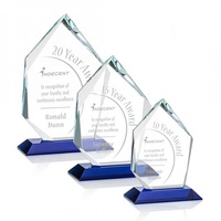 Trophée et plaque de récompense en verre et cristal, personnalisables par gravure, pour récompense annuelle des employés d'usine, vente en gros, économique