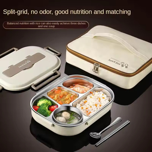 Ready Ship 1L Rectangle Adult Office Stainless Steel Kids School Bento <b>Lunch</b> <b>Box</b> Insulated Bag BPA Free Heatable Leak Proof - Product Image 2
