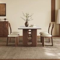 Ensemble table et chaises de salle à manger en bois massif de style chinois rétro pour petits appartements