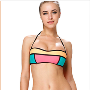 Nuevo Conjunto de Bikini Sexy de <span class=keywords><strong>Neopreno</strong></span> con Costuras Tricolor, Traje de Baño para Chicas - Product Image 3