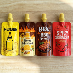 Customized <b>Printing</b> Food-grade 200ML 500ML Sauce Beverage Spouted Pouch Coffee Juice <b>Packaging</b> Bags Stand-Up Pouches with Nozzle - Product Image 1