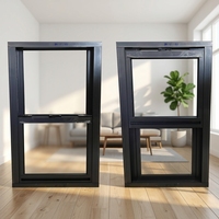 Ventana manual elevable de 50 pulgadas con herrajes personalizados para baño, con sistema de puerta y ventana insonorizado de aleación de aluminio moderna.