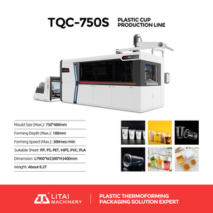 Cheap Pp <strong>Red</strong> 20oz Disposable Transparent <strong>Plastic</strong> <strong>Cup</strong> and Cover Molding Making Thermoforming <strong>Machine</strong> for Cafes - Product Image 2