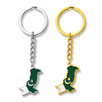 Llavero de aleación personalizado de lujo con mapa de Pakistán y bandera esmaltada, soporte para monedas, amuleto nacional, regalo de moda, accesorio al por mayor.