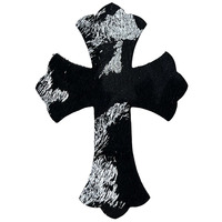 Patch en cuir véritable 5,5*7,8 cm avec étiquette en forme de croix, cuir de cheval pour chaussures et meubles, plusieurs couleurs disponibles