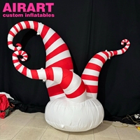 Arbre gonflable en forme de canne à sucre de 3 m (10 pi) de haut, qualité commerciale, pour décoration d'entrée de centre commercial de Noël, arbre gonflable personnalisé en forme de bonbons