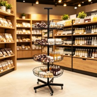 Présentoir Rotatif Circulaire Moderne Personnalisé en Métal pour Magasin, Idéal pour Jouets, Porte-clés, Outils, Snacks, Aliments, Accessoires de Téléphone