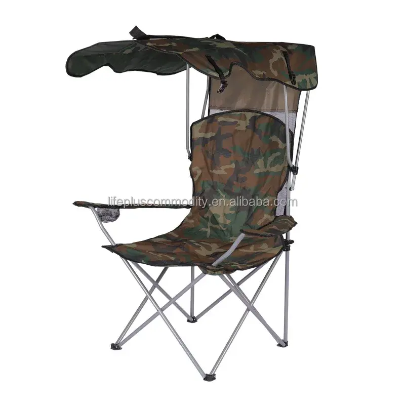 Asiento plegable duradero para campamento, silla para acampar al aire libre todoterreno con dosel