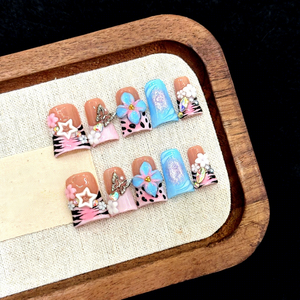 เล็บปลอมทรงเป็ด Y2K งานแฮนด์เมด ขายดี ทรงกว้างพิเศษ อะคริลิค สำหรับงานปาร์ตี้และขายส่ง คุณภาพพรีเมียม 24 ชิ้น - Product Image 4