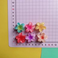 Klip rambut bunga Jelly Mini warna permen klip rambut bunga Plumeria Hawai untuk wanita aksesori rambut anti-selip dan tahan lama