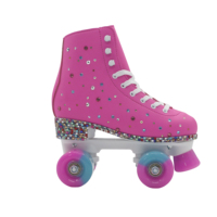 Vente en gros de patins à roulettes à quatre roues en cuir synthétique imperméable pour enfants