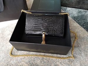 Sac à main pour femme en cuir de crocodile de luxe, cadeau de Noël, chaîne, pompon, mode, bandoulière - Product Image 6