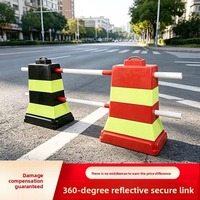 Bollards anti-collision en PE durable, remplissables d'eau, pour la construction routière et le déviateur de trafic pour la sécurité routière