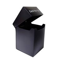 Boîte de rangement en carton noir mat à coins carrés, portable, pour jeux, avec couvercle à charnière et fenêtre