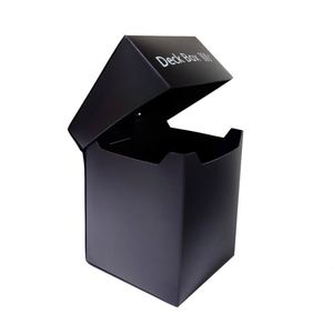 Boîte de rangement en carton noir mat à coins carrés, portable, pour jeux, avec couvercle à charnière et fenêtre - Product Image 4