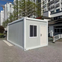 Contenedor pequeño de acero ligero móvil moderno de 20 pies, casa contenedor de paquete plano, casa Villa para oficina de granja