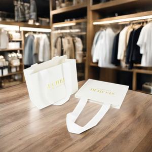 Sacs en papier blanc Crown Win avec poignées, Bolsa De Carton, emballage de marque de luxe, art, grand cadeau, sacs en papier solides, emballage - Product Image 1