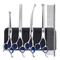 Kit de ciseaux de toilettage pour animaux de compagnie en acier inoxydable pliable, à réduction de bruit, avec lame précise et design écologique