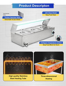 Countertop Buffet Electric Steam Heater Table <b>Food</b> Steamer <b>Warmer</b> - Product Image 3