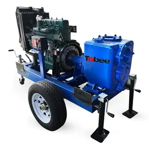 Self Priming Pump with Trailer Skid and Diesel Driven for pumping water, wastewater, irrigation, digester tanks