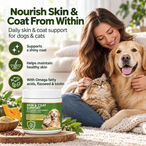 Poudre Premium pour la Peau et le Pelage des Animaux Prête à l'Expédition pour Chiens et Chats, Formule Saine à la Graine de Lin, Biotine et Vitamine <span class=keywords><strong>E</strong></span> pour un Pelage Sain, Vente en Gros 300g - Product Image 2