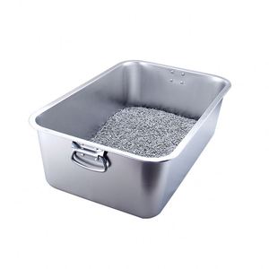 Productos para mascotas Limpieza de mascotas Caja de inodoro de acero inoxidable para gatos Bandejas de arena para gatos Caja de arena para gatos - Product Image 1