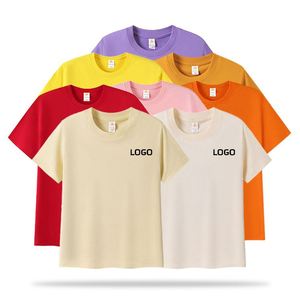เสื้อยืดคอกลมแบบกำหนดเอง ทรงหลวม ผ้าฝ้าย 100% แขนสั้น เสื้อยืดผู้ชาย เสื้อยืดกีฬา เสื้อยืดสำหรับครอบครัว เสื้อยืดเด็ก พิมพ์โลโก้ตามสั่ง - Product Image 1