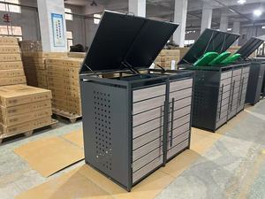 تصميم جديد من الشركة المصنعة للمصدر ، صندوق 2 سلة ، ليتر كل لون أنثراسايت بغطاء سلة بعجلات - Product Image 3