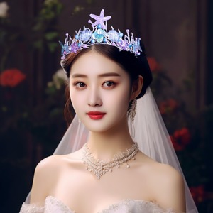 มงกุฎหาง<span class=keywords><strong>ปลา</strong></span>ประดับอัญมณี สไตล์ญี่ปุ่นเกาหลี สำหรับผู้หญิง ลายดอกไม้ ลมทะเล ดีไซน์หรูหรา ใช้ได้สองแบบ เหมาะสำหรับการแสดง - Product Image 1