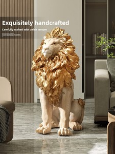 Ornamento da Pavimento in Resina a Forma di Leone, Design Minimalista Moderno, Decorazione per <span class=keywords><strong>Soggiorno</strong></span>, <span class=keywords><strong>Regalo</strong></span> di Inaugurazione Casa o Negozio - Product Image 1