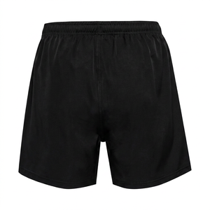 <b>Men</b> Mid Solid 100% Cotton Elastic Waist Front Logo Anti-Wrinkle Breathable <b>Lightweight</b> Casual Summer <b>Shorts</b> - Product Image 1