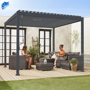 Kit de stores pergola manuels motorisés de luxe <span class=keywords><strong>4x3</strong></span> 6x4 système de toit à pergola bioclimatique en aluminium bois traité sous pression naturel Chine - Product Image 1