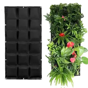 高品质户外织物花盆围栏壁挂式垂直花园植物种植袋