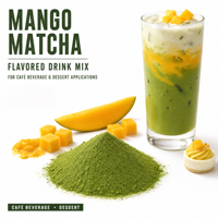 Mélange de poudre de matcha aromatisé à la mangue pour boissons de café et desserts