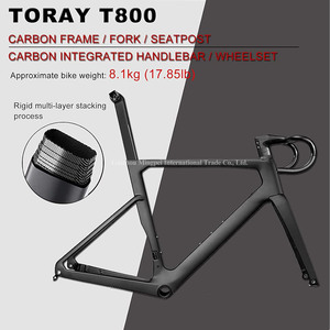 Bicicleta de Carretera de Carbono T700 Equipada con Grupo <span class=keywords><strong>Ultegra</strong></span> <span class=keywords><strong>R8000</strong></span> de 22 Velocidades, Pedales Ordinarios, Manillar Aero, Frenos de Disco, Profesional para Carreras de Carretera - Product Image 3