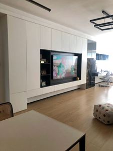 Aimsp Wooden Aluminum Panel Luxury Modern Design Bracket Unit <b>Wall</b> <b>Mounted</b> Living Room <b>Tv</b> Cabinet - Product Image 5