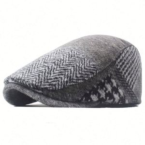 Gorro de Boina Británica para Hombre, Diseño de Tweed, Cálido y Cortavientos para Otoño e Invierno, Gorro de Boina con Visera, Estilo Ivy, para Hombre - Product Image 2