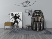 Fauteuil de massage de luxe Rotai Black Panther 4d zéro gravité Rt8900 Dual Core
