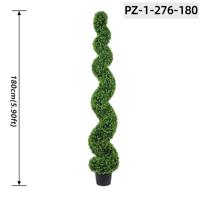 Arbre topiaire artificiel en spirale de 180 cm (6 pieds), faux buis en pot pour l'aménagement paysager intérieur et extérieur, jardin, patio, hôtel et terrasse
