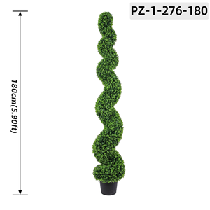 Árbol Topiario Artificial <span class=keywords><strong>en</strong></span> Espiral de 180 cm (6 pies), Planta Artificial <span class=keywords><strong>en</strong></span> <span class=keywords><strong>Maceta</strong></span> de Boj para Interiores, Exteriores, Jardín, Patio, Hotel, Paisajismo y Decoración - Product Image 6