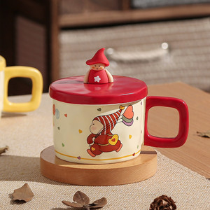 Taza de Cerámica con Tapa, Diseño Creativo de Chica Mágica de Dibujos Animados, Linda y Distintiva, Resistente a Altas Temperaturas, de Alta Calidad <span class=keywords><strong>para</strong></span> Uso Doméstico - Product Image 2