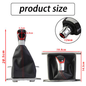 Couvercle de pommeau de levier de vitesse en cuir, pour Volkswagen, Transmission manuelle à 5 ou 6 vitesses, conception ergonomique, coutures rouges - Product Image 5