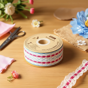 Strisce di pizzo Iln 2 cm x 23 m rosa scuro per lavori artigianali - Product Image 2