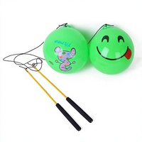 Balles rebondissantes gonflables en PVC à motifs aléatoires d'animaux de dessin animé, étiquetées, vente en gros directe d'usine, jouet gonflable pour tout-petits