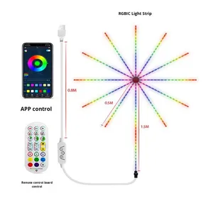 Đèn <span class=keywords><strong>LED</strong></span> dải thông minh điều khiển từ xa, đèn trang trí Giáng sinh, đèn pháo hoa <span class=keywords><strong>LED</strong></span>, đèn pháo hoa <span class=keywords><strong>LED</strong></span>, đồng bộ nhạc trong nhà, tự làm ứng dụng, đèn tiệc - Product Image 5