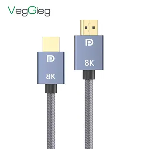 Veggieg DP至DP 1.4V新设计铝合金显示端口电缆兼容游戏流媒体监视器笔记本电脑